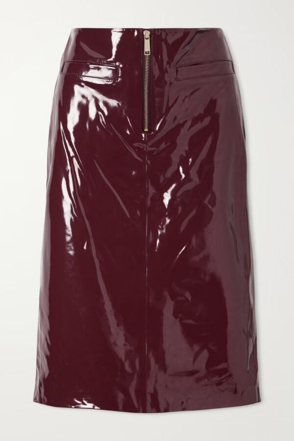 Purple Faux Leather Skirt