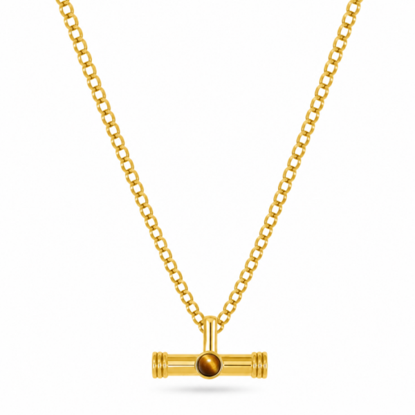 T-Bar Pendant Necklace on Belcher Chain