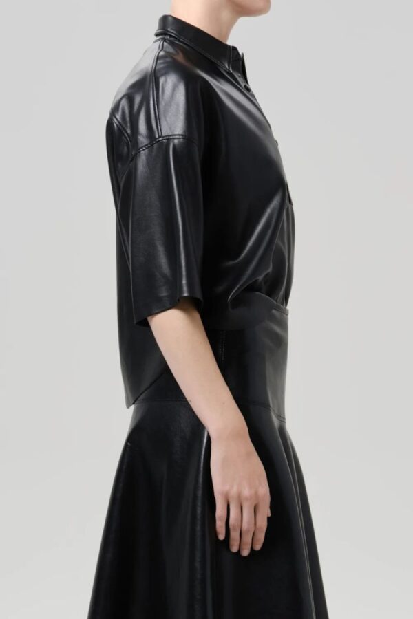 Frances Cropped Cape button up leather - Image 2