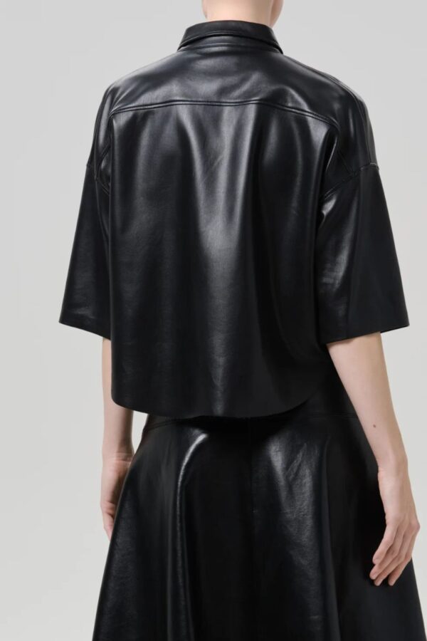 Frances Cropped Cape button up leather - Image 3
