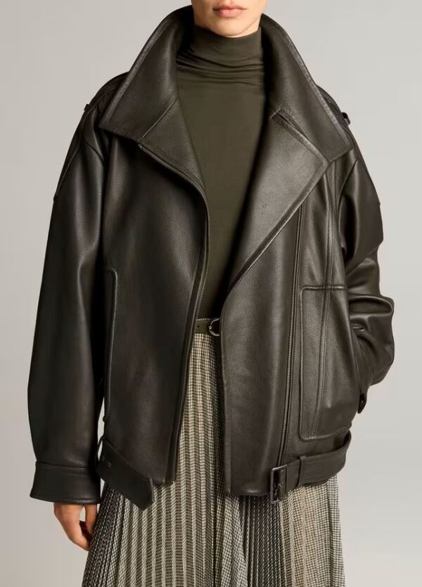 Leather Oversized Biker Jacket