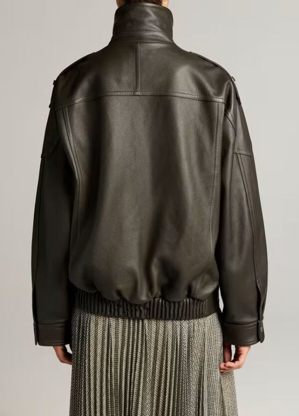 Leather Oversized Biker Jacket - Image 4