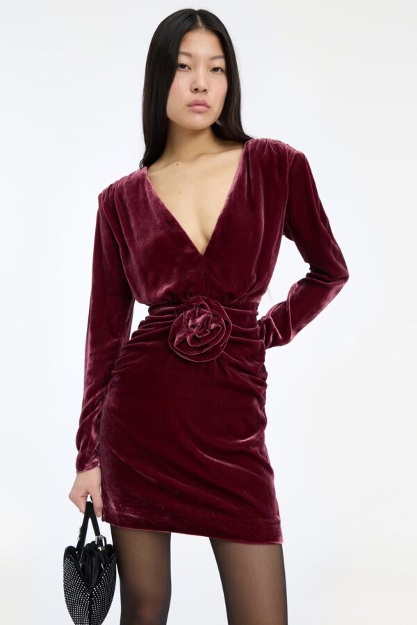 Silk Velvet Mini Dress - Image 2