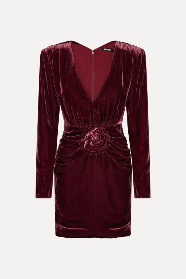 Silk Velvet Mini Dress - Image 3